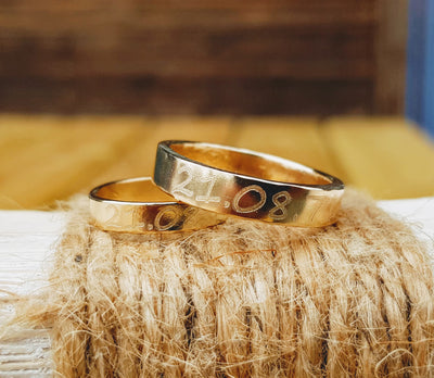 Two Fab bespoke wedding bands in gold :)