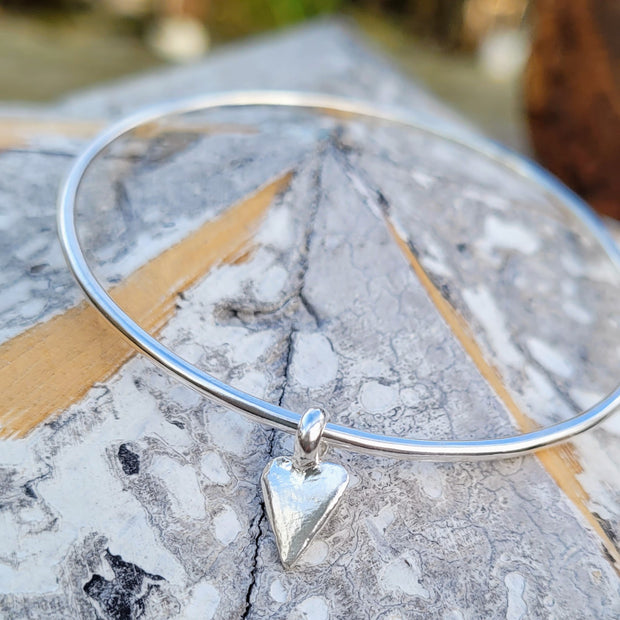 Small Vintage Heart Bangle