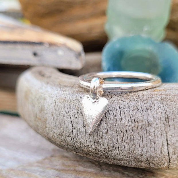 Small Vintage Heart Dangle Ring