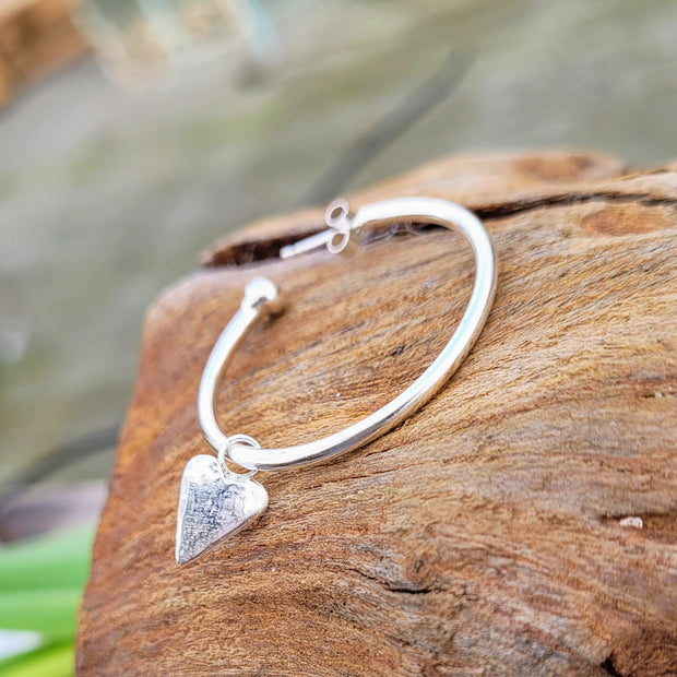 Small Vintage Heart Hoop Earrings