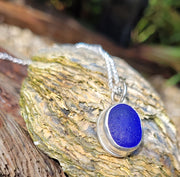 Deep Blue Pool Sea Glass Necklace (47)