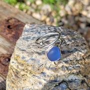 Blue Lagoon Sea Glass Ring  (88)