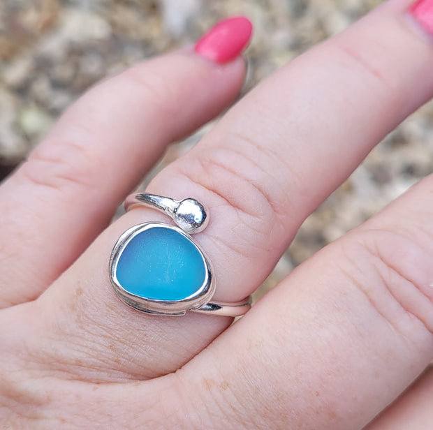 Aqua Pool Sea Glass Ring (5)