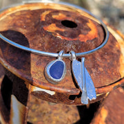 Ocean Paddle Boarding Sea Glass Bangle or Necklace