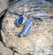Ocean Paddle Boarding Sea Glass Bangle or Necklace