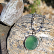 Green Goddess Sea Glass Necklace  (83)