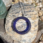 Vintage Bottle Cobalt Blue Sea Glass Necklace (85)