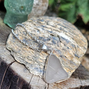 White Sea Sea Glass Necklace  (84)