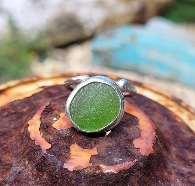 Seaweed Pool Sea Glass Ring (113)