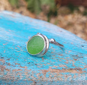 Seaweed Pool Sea Glass Ring (113)