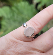 White Cornish light Sea Glass Ring (103)