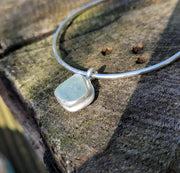 Seafoam Dimond Sea Glass Necklace or Bangle (146)