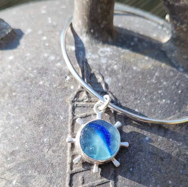 Ahoy There Sea Glass Marble Necklace or Bangle (144)