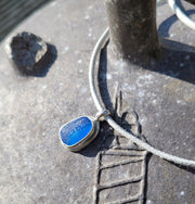 Cobalt Blue Sea Glass on Cord as Bracelet or Necklace (140)