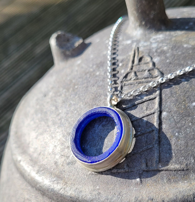 Karma Cobalt Blue Sea Glass Necklace (141)