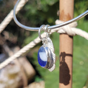 Shades of Seaweed Sea Glass Bangle or Necklace (156)