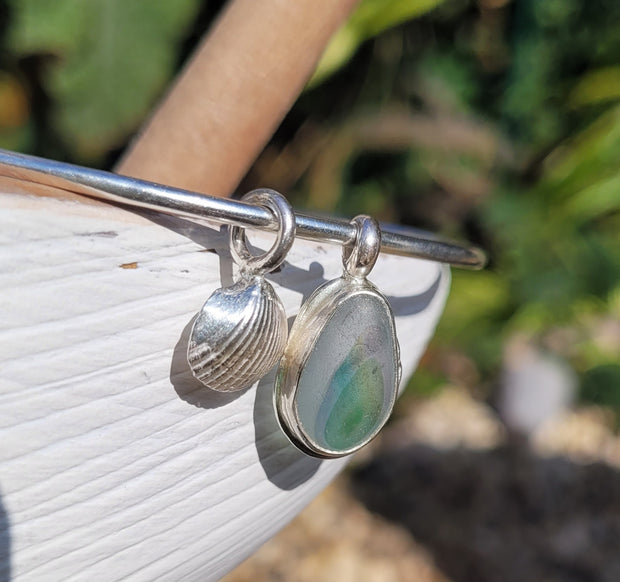 A Little Bit of Rainbow Sea Glass Bangle or Necklace (150)