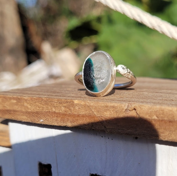 Little Aqua Pool Sea Glass Ring (56)