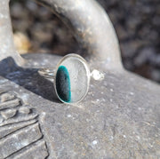 Little Aqua Pool Sea Glass Ring (56)