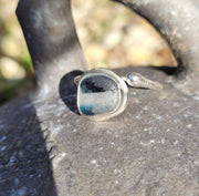Deep Blue Sea Sea Glass Ring (56)