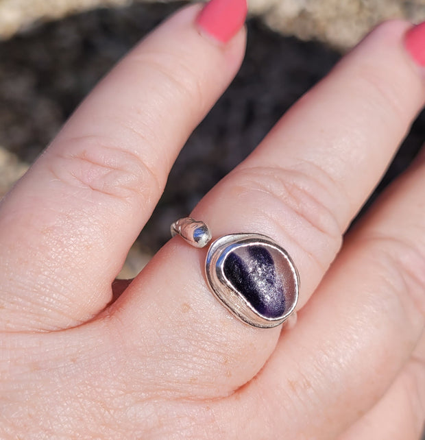 Dark Waves Sea Glass Ring (29)