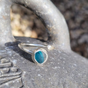 Blue Rainbow Sea Glass Ring (98)