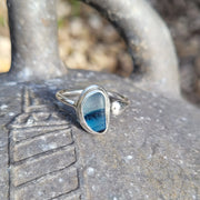 Shades of Ocean & Sky Sea Glass Ring (86)