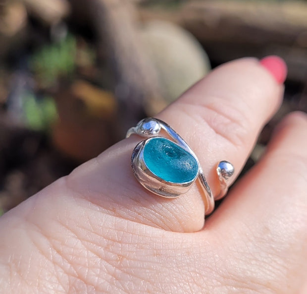 Aqua Tide Sea Glass Ring (97)