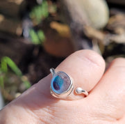 Aqua Cloud Sea Glass Ring (93)