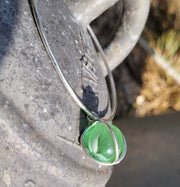 Clear Green Moon Marble Sea Glass Bangle or Necklace (171)