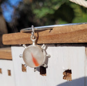 Orange Sunset Sea Marble Sea Glass Bangle or Necklace (168)