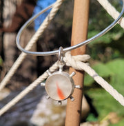 Orange Sunset Sea Marble Sea Glass Bangle or Necklace (168)