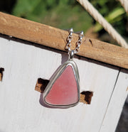 Pink Tide Sea Glass Necklace (128)