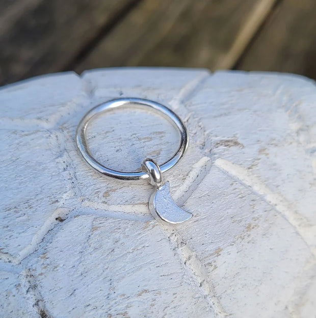 Crescent Moon Small Dangle Ring