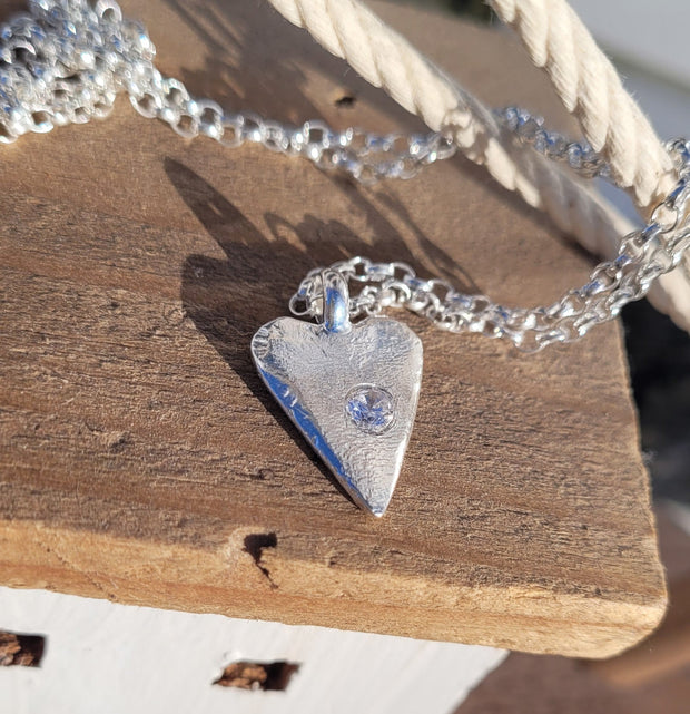 Vintage Heart with a Splash of Sparkle Belcher Necklace