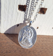 Handcrafted Large St Christopher Necklace