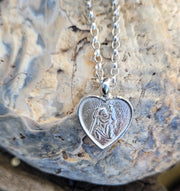 Handcrafted Heart St Christopher Necklace