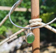 Olive Pool Sea Glass Bangle or Bracelet (2)