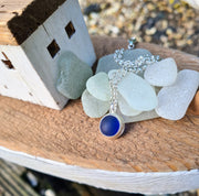 Cobalt Moon, Sea Glass Necklace  (74)