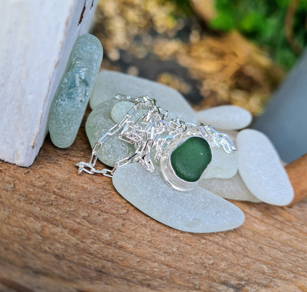 Kelp, Sea Glass Necklace  (78)