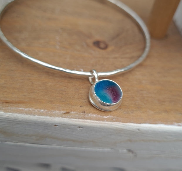 Stunning Sky, Sea Glass Bangle or Bracelet  (95)