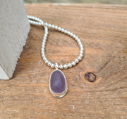 Purple Sky, Sea Glass Bangle or Bracelet  (89)