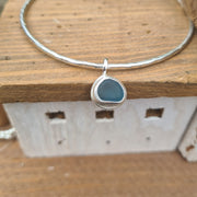 St Ives Sea Blue, Sea Glass Bangle or Bracelet  (87 )