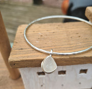 White Waves, Sea Glass Bangle or Bracelet  (79 )