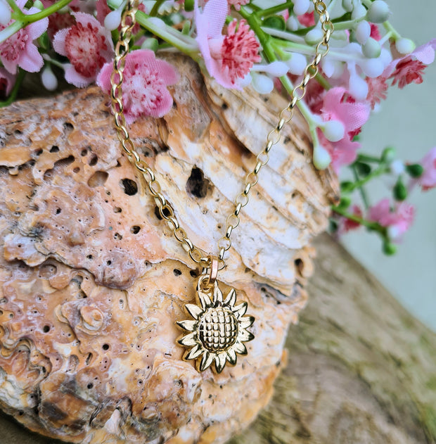 Ashes into Gold 'Sunflower' Belcher Necklace