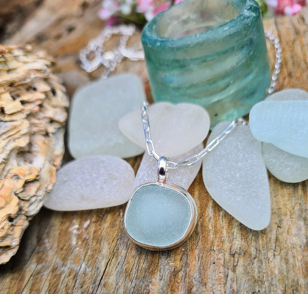 Sea Bean, Sea Glass Necklace  (111)