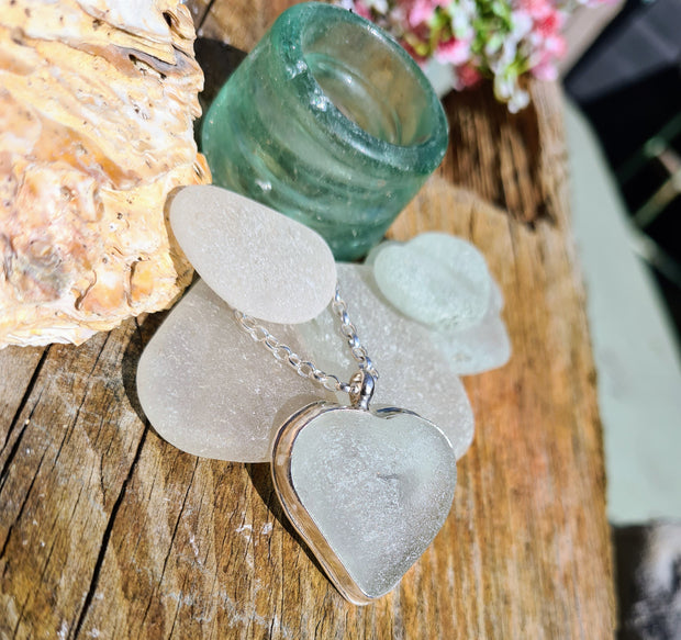 Pure of Heart, Sea Glass Necklace  (213)