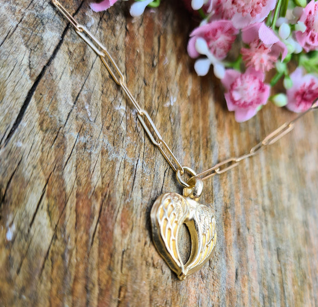 With the Angels Ashes into Gold Long Link Necklace