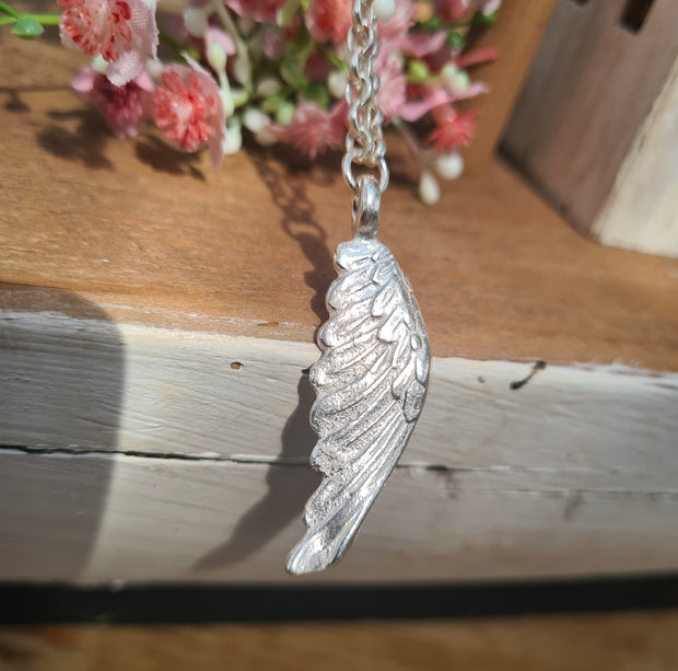 Ashes Into Silver Angel Wing Belcher Necklace