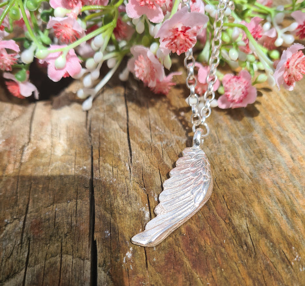 Ashes Into Silver Angel Wing Belcher Necklace